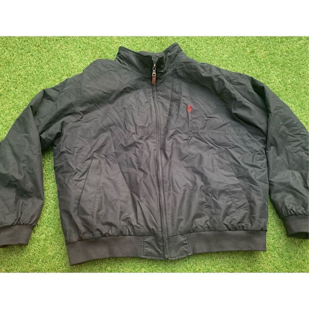 Polo Ralph Lauren VINTAGE Fleece Lined black Jacket Coat Mens XXL